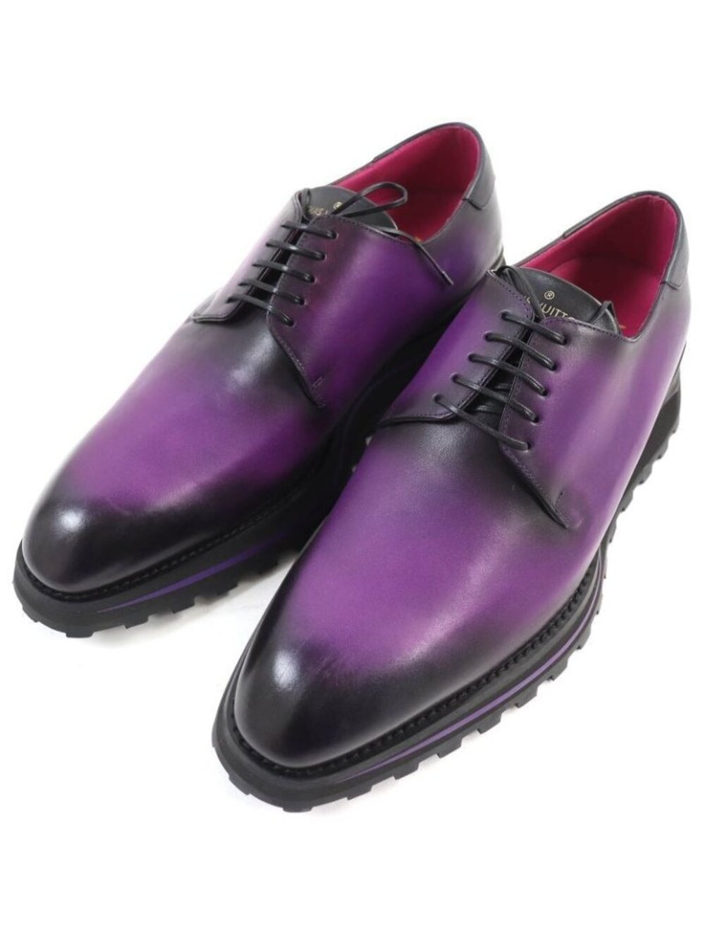 Louis Vuitton Congres Line Plain Toe Derby Shoes Leather Purple Gradient - Picture 2 of 14